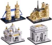 Ensemble de blocs de construction magiques Taj Mahal en 3D, architecture personnalisée, plastique ABS, échelle 1:12, modèle de puzzle éducatif DIY, jouet