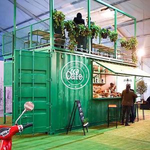 ร้านอาหารคอนเทนเนอร์สำเร็จรูปเหล็กประกอบสำเร็จแบบโมดูลาร์หรูหราทันสมัย ขนาด 40 ฟุต ขยายได้ สำหรับใช้งานกลางแจ้ง - Product Image 3