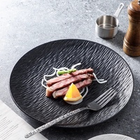 Vaisselle en porcelaine de style européen haut de gamme |   Assiettes en marbre noir et blanc pour dîner, steak ou os