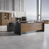 Meubles de bureau de fabrication Shunde, bureau en forme de L, bureau de direction, table de bureau, Foshan, industriel, moderne, en bois