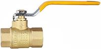 Robinet à bille en laiton 3/4 pouce 600 WOG FNPT à passage plein, poignée jaune filetée FIP, robuste pour eau/huile/gaz