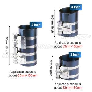 3'' 6'' Piston Ring Compressor 53mm-150mm Engine Ratchet Type <b>Clamp</b> Band Installer <b>Quick</b> <b>Release</b> for 1/4" Drive Key Car Garage - Product Image 5