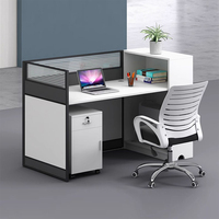 Nouveau meuble commercial au design moderne poste de travail informatique modulaire cloison en verre bureau du personnel