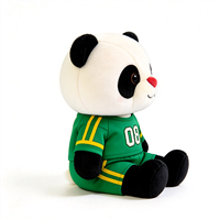 Adorable Peluche Panda Personnalisée avec Tissu Vert, Jouet en Peluche Animal Panda en Gros