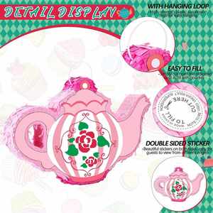 <b>Princess</b> Girls Party <b>Decorations</b> Bundle With a Blindfold Stick and Confetti Set Pink Tea Pot Pinata Decor - Product Image 3