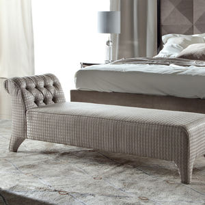 Mobilier de chambre à coucher italien luxe moderne minimaliste boucle banc de chambre à coucher en tissu avec dossier - Product Image 2