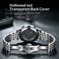 Montre Aili Feida pour homme avec bracelet en acier inoxydable, mouvement à quartz authentique, cadran à aiguilles, luminescent, étanche 30M, boîtier en alliage 40mm