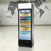 Réfrigérateur vertical à porte vitrée à température unique 300L 1200L avec affichage LED, vente directe usine, vitrine pour boissons et aliments frais