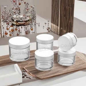 Transparent Thick Walled PET <b>Plastic</b> Cream Jar Wide Mouth Round Cosmetic <b>Container</b> With Lid for Skin Care/ - Product Image 4
