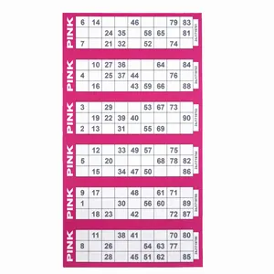 Manufacture Printing Bingo Game Cards Paper Sheets Printing Paper Bingo Cards Wholesale