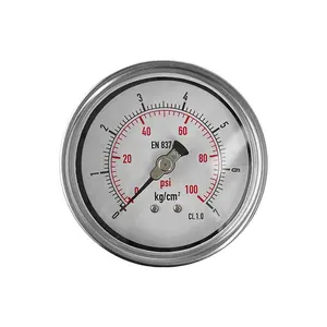 2.5 Inch Pressure Back Connection All SS Manometer Steel Case Vacuum Gauge