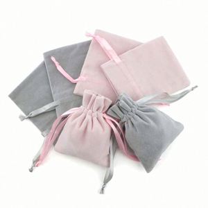 Sacs cadeaux en flanelle douce personnalisés avec logo, pochettes à bijoux en velours avec cordon de serrage, sacs d'emballage pour bijoux - Product Image 4