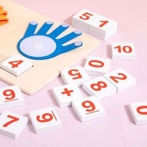 Juguetes Educativos de Madera para Contar y Aprender Aritmética, Juego de Matemáticas con los Dedos, Números del 1 al 10 con Tarjetas de Suma y Resta - Product Image 5