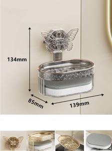 <span class=keywords><strong>Porte</strong></span>-<span class=keywords><strong>savon</strong></span> de salle de bain auto-adhésif double couche à ventouse pour montage mural <span class=keywords><strong>Porte</strong></span>-<span class=keywords><strong>savon</strong></span> de toilette en plastique - Product Image 5