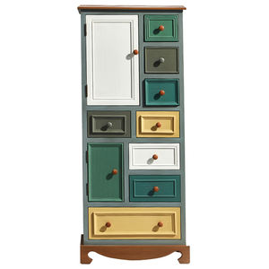 <span class=keywords><strong>Commode</strong></span> murale rétro en bois massif de style américain Armoire de rangement décorative peinte pour chambre à coucher salon - Product Image 6