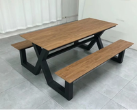 Table à manger d'extérieur pour hôtel et restaurant Chaise unique table de pique-nique moderne avec banc Table à manger et banc de patio