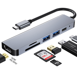 Vente en gros Adaptateur concentrateur USB Type C 6 en 1 avec lecteur de <span class=keywords><strong>carte</strong></span> multiport Lecteur <span class=keywords><strong>SD</strong></span> USB3.0 TF PD tout en un pour accessoires informatiques - Product Image 6