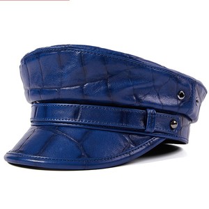 Chapeau de <span class=keywords><strong>marin</strong></span> en cuir véritable pour femme, prêt à être expédié en gros, chapeau de newsboy, chapeau de cabbie, chapeau de boulanger, chapeau de pêcheur, chapeau de capitaine - Product Image 2