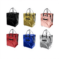 Sac d'épicerie réutilisable avec fermeture éclair, poignées, motifs personnalisés, pliable, chariot de courses à roulettes, sac de courses avec roulettes