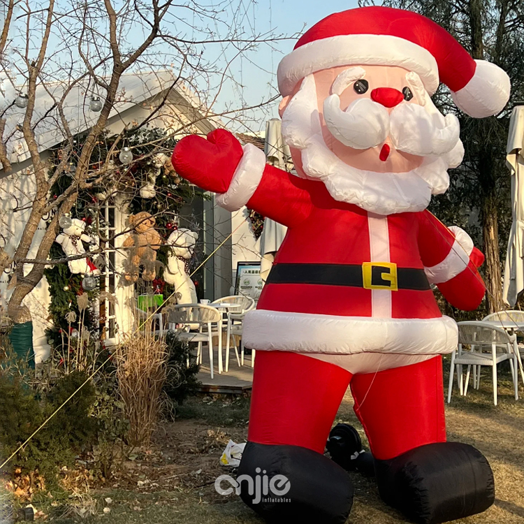 Animated Christmas Inflatable Yard Decoration Santa Claus Reindeer Teeter  Totter