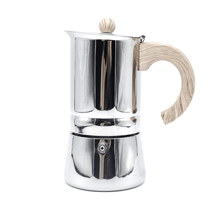 <span class=keywords><strong>Cafetera</strong></span> <span class=keywords><strong>Italiana</strong></span> de Acero Inoxidable de Alta <span class=keywords><strong>Calidad</strong></span> Personalizada de 6 Tazas con Perilla y Mango de Color Madera Suave para Cocina de Inducción y Estufa de Gas - Product Image 6