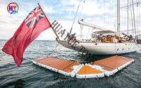 Plate-forme de dock gonflable flottant personnalisé avec coussin antidérapant, îlots gonflables flottants, bateau à bouée gonflable