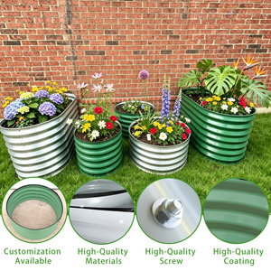 60" Powder Coated Galvanized Steel Heavy Duty Weather-resistant <b>Raised</b> Garden Bed Rustproof Outdoor <b>Planter</b> Box Backyard Flowers - Product Image 3