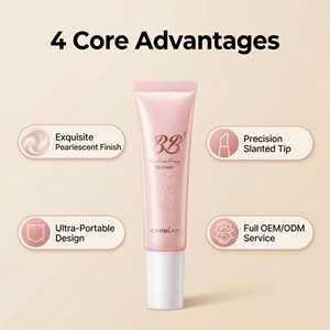Tube <span class=keywords><strong>cosmétique</strong></span> rose nacré personnalisé vide pour crème BB, tube souple de luxe pour soins de la peau, emballage de crème pour les yeux avec bouchon applicateur 15ml - Product Image 2