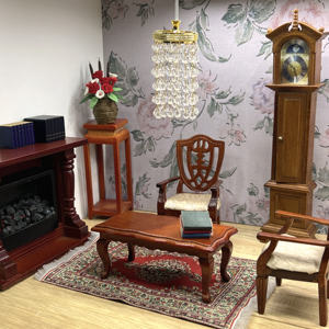 Orologio da pavimento in miniatura in scala 1:12 <span class=keywords><strong>nonno</strong></span> orologio in legno stile Vintage decorazione soggiorno - Product Image 3