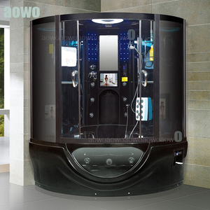 <span class=keywords><strong>Cabina</strong></span> <span class=keywords><strong>de</strong></span> <span class=keywords><strong>vapor</strong></span> Hamman <span class=keywords><strong>de</strong></span> color marrón brillante con bañera <span class=keywords><strong>de</strong></span> hidromasaje acrílica, Sauna <span class=keywords><strong>y</strong></span> sala <span class=keywords><strong>de</strong></span> <span class=keywords><strong>vapor</strong></span>, chorros <span class=keywords><strong>de</strong></span> <span class=keywords><strong>masaje</strong></span> <span class=keywords><strong>de</strong></span> espalda, ducha con Smart TV - Product Image 3