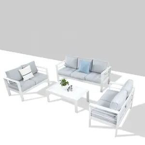 Factory Sell Aluminum 7 Seat Sofas K/D Set Power Coating Garden Outdoor Furniture