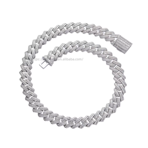 Hip Hop Miami Cuban <b>Chain</b>, Rhombus Full Zirconium Cuban Bracelet Tanjing Fashion Lijing Necklace - Product Image 5