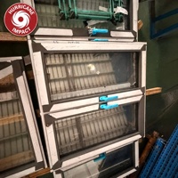 Ventana Abatible de Aluminio Resistente a Huracanes, Apertura Interior, Doble Acristalamiento, Vidrio Templado para Casas, con Persianas