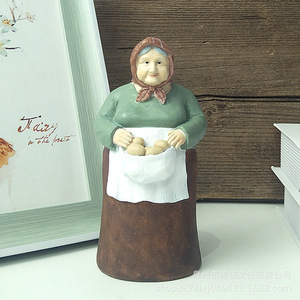 Figuras Rústicas de Resina de Abuela, Decoración Artística para el Hogar, Adornos de Cocina, Escultura de Mujer de Pie, Decoración Artesanal - Product Image 2