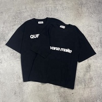 Ensemble de t-shirts pour hommes en coton 100% 230 g/m², design personnalisé, noir, coupe courte et oversize