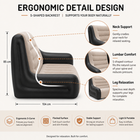 Fauteuil auto-gonflant avec pompe intégrée, canapé gonflable floqué de qualité supérieure pour le glamping