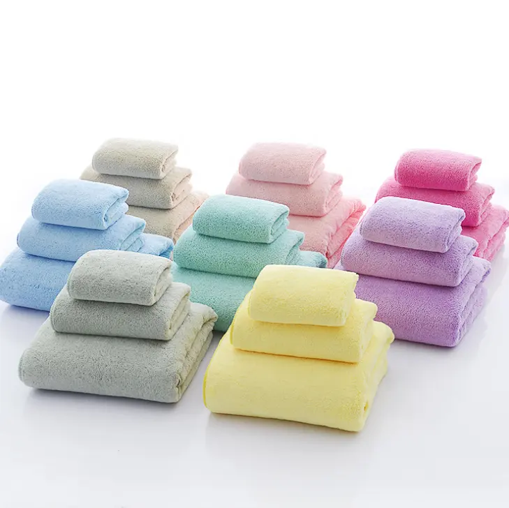 Klaar Om Voorraad Quick Droge Coral Fleece Microfiber Salon Spa Bad Handdoeken Hand Dagelijks Gebruik