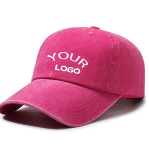 Casquette de baseball en coton personnalisée avec logo brodé 3D, style vintage délavé, couleur unie, multicolore, vierge, type trucker - Product Image 1
