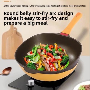 <span class=keywords><strong>Wok</strong></span> de titanio fundido a medida con revestimiento antiadherente y vaporera, con recubrimiento electrostático, para cocinar con poca aceite y sin humo, apto para todo tipo de cocinas. - Product Image 4
