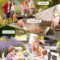 Kit d'outils de barbecue en métal 20 pièces : spatule, pinces, couvercle de cuisson, grattoir, anneau à œufs, sac de transport, accessoires pour plancha