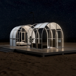 Maison <span class=keywords><strong>de</strong></span> soleil semi-circulaire pour hôtels <span class=keywords><strong>de</strong></span> tourisme Toit motorisé rétractable Éclairage intérieur à LED et solution <span class=keywords><strong>d</strong></span>'ombrage par <span class=keywords><strong>la</strong></span> <span class=keywords><strong>mer</strong></span> - Product Image 1