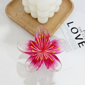 Qianjin yeni varış parlayan çiçek saç klipleri toptan yaratıcı aydınlık plastik kızlar için saç aksesuarları - Product Image 4