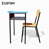 Table et chaise en plastique coloré pour les étudiants, ensemble de table et chaise colorés, meubles scolaires, chaise de bureau