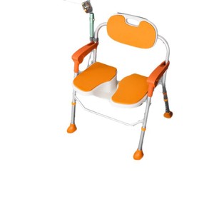 Chaise de douche pliable Fuyao avec dossier, hauteur réglable, siège en alliage d'aluminium pour personnes âgées, utilisation en salle de bain - Product Image 1