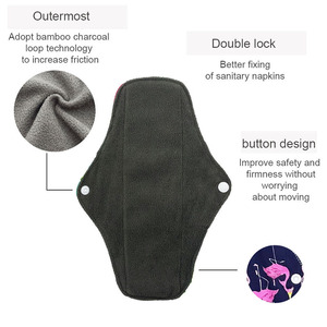 EASYMOM Serviettes hygiéniques lavables pour peaux sensibles en charbon de bambou : Soin doux, haute absorption et contrôle des odeurs - Product Image 2