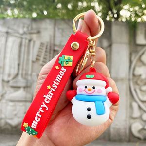 Porte-clés dessin animé 3D en caoutchouc Père Noël mignon, pendentif de sac, cadeau de Noël, vente en gros, collection 2024 - Product Image 6
