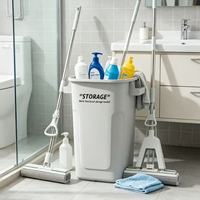 Waterdichte en milieuvriendelijke opbergbak van kunststof voor binnen en buiten, met deksel, te gebruiken als afvalbak