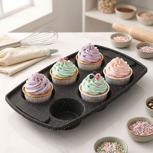 Moule à pain et à gâteau en silicone écologique avec revêtement antiadhésif, cadre renforcé en métal, 6 cavités, compatible four/lave-vaisselle - Product Image 4