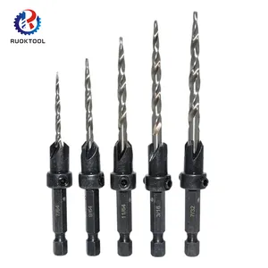 High Speed Steel Hexagon Shank Twist Taladro Taper Countersink Drill Bit For Wood