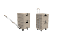 GS 인증 산업용 쇼핑 카트, 무소음 4륜 접이식 트롤리, 60kg 고하중 방수, 간편 보관 (접이시 50mm)